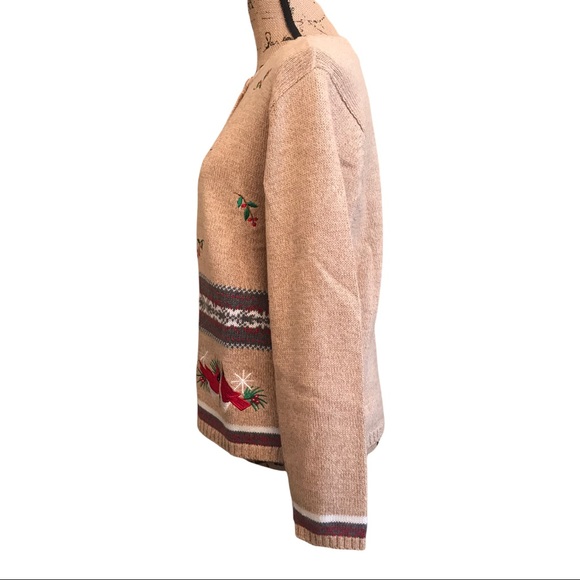 Vintage Crystal Kobe Christmas Sweater Cardigan - Picture 7 of 11